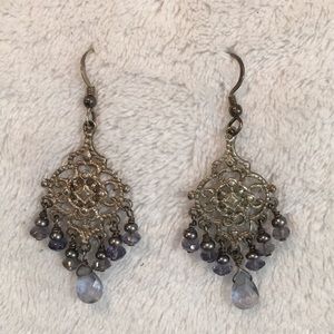 Handmade sterling silver & tanzanite earrings